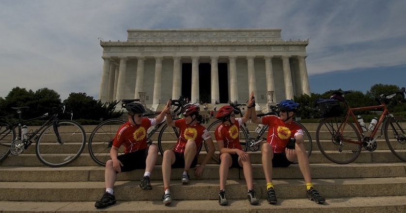Climate Riders Cycling Lincoln Memorial Washington DC
