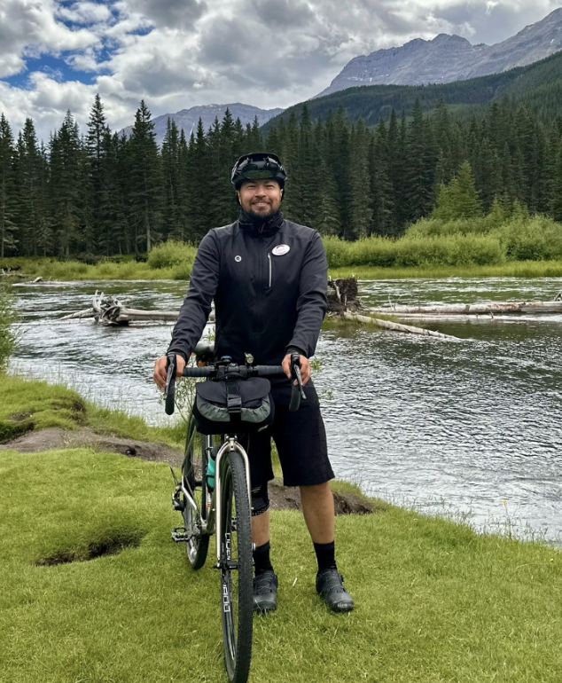 Chris Bannister posing in Banff during Glacier Ride in 2025